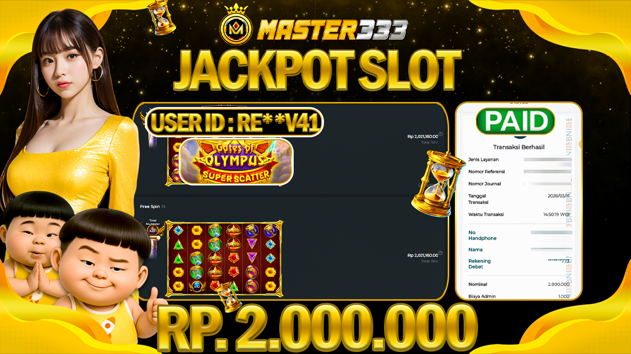 JACKPOT 2.000.000 JUTA DIMASTER333 LANGSUNG DIBAYAR LUNAS